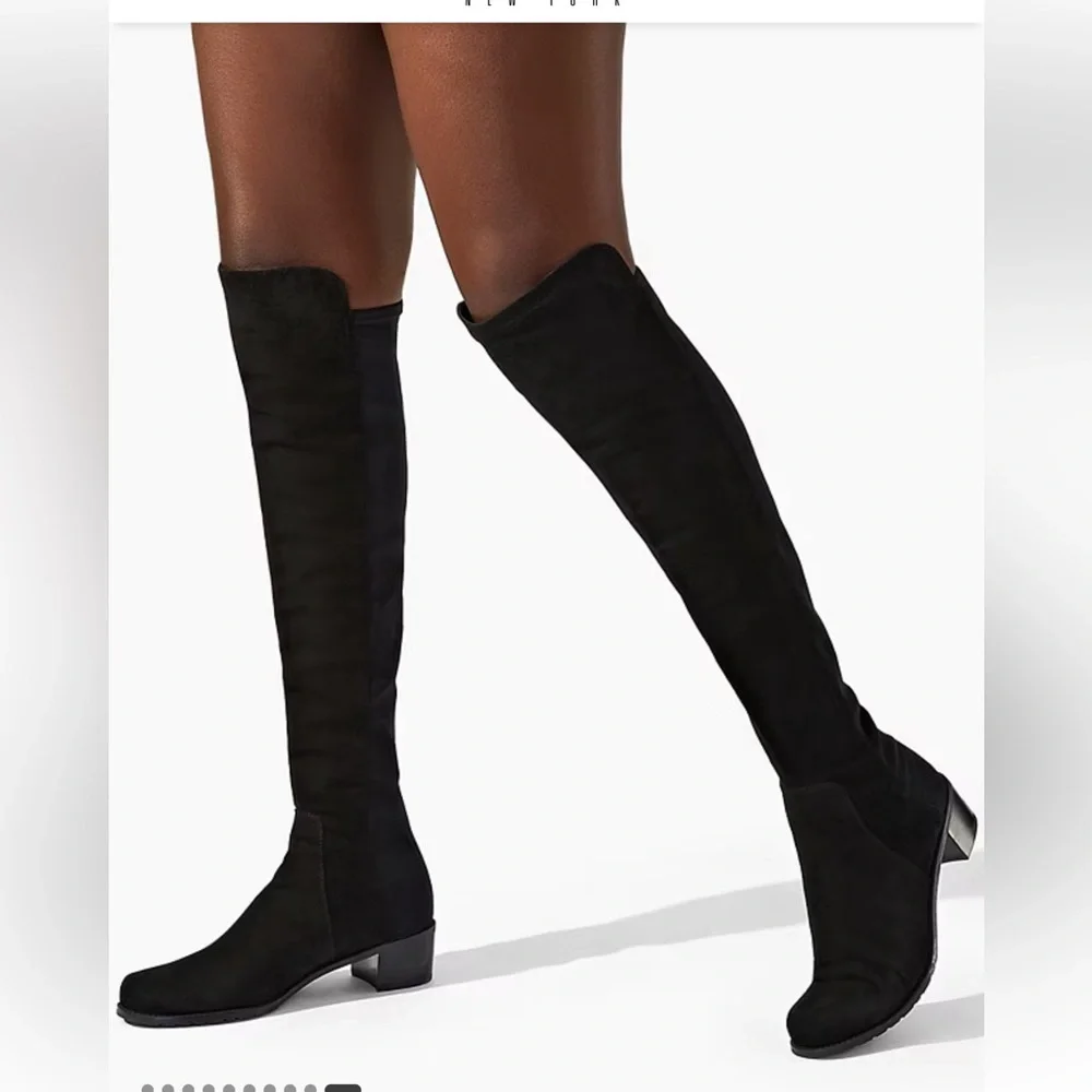 Stuart Weitzman Black Suede Over the Knee Boots